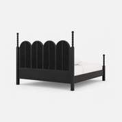 Archer Ebony King-Size Bed with Paneled Headboard and Footboard