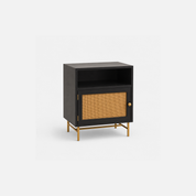 Arden Accent Storage Cabinet with Open Shelf and Cane Door