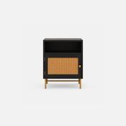 Arden Accent Storage Cabinet with Open Shelf and Cane Door