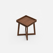 Armor Lattice Edge Accent Side Table in Dark Wood Finish