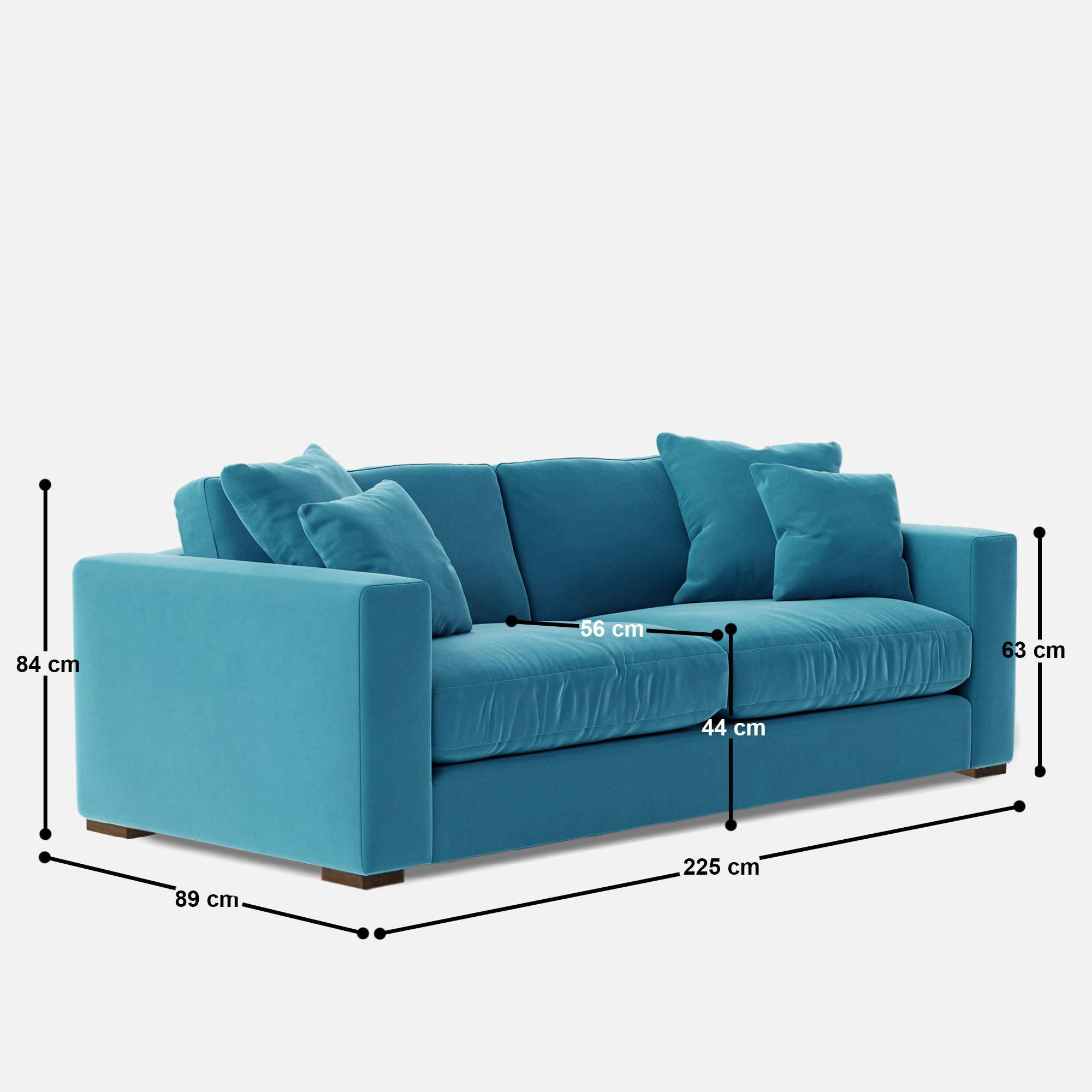 Atlanta Large 3.5 Seater Sofa - 88.5" - Crafts Mill Bespoke Furniture - Sofas & Accent Chairs