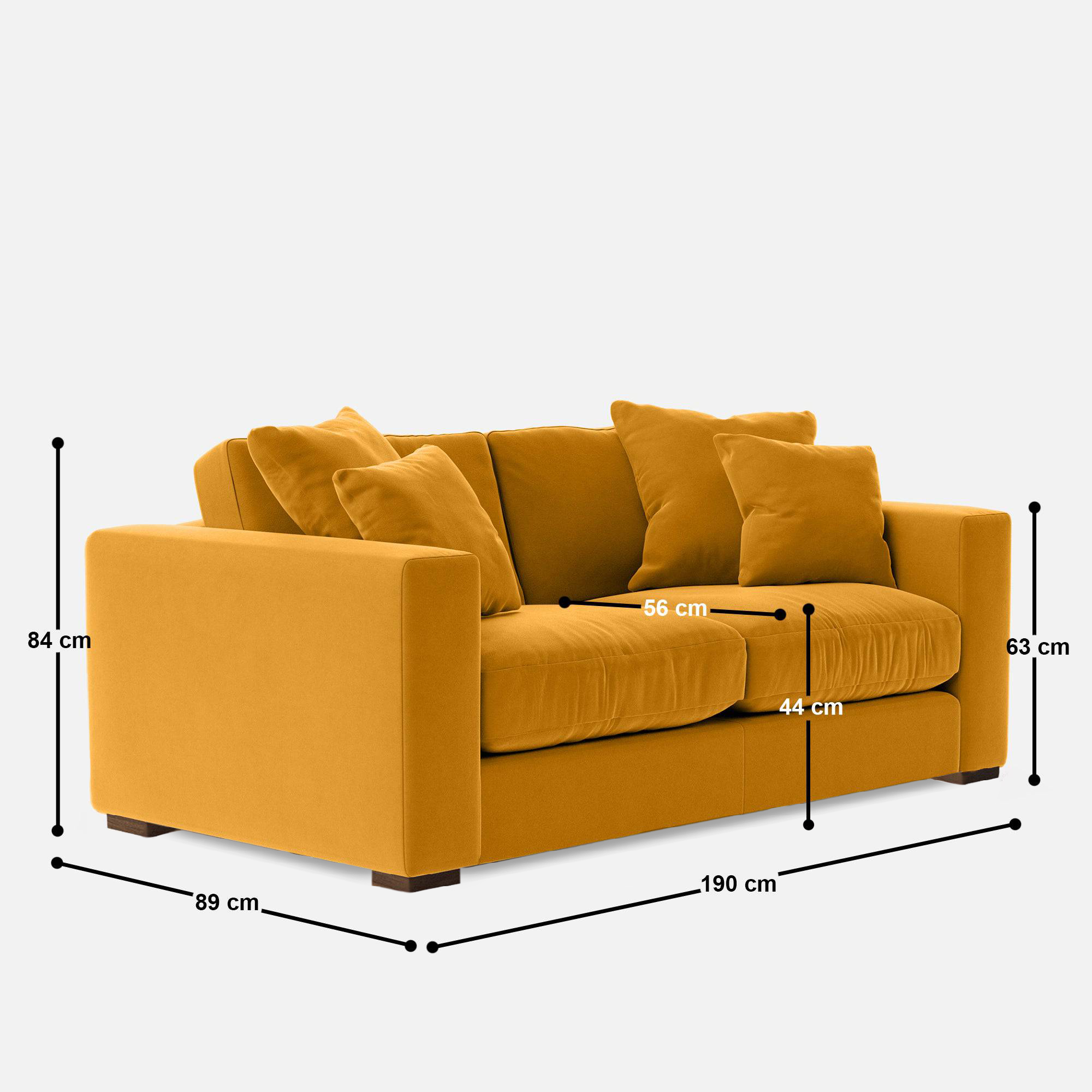 Atlanta 3 Seater Sofa - 74" - Crafts Mill Bespoke Furniture - Sofas & Accent Chairs