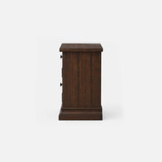 Avery Carved Wood Nightstand with Drawer and Cabinet