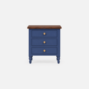 Bellamy Midnight Blue Nightstand with Walnut Polish Wood Top