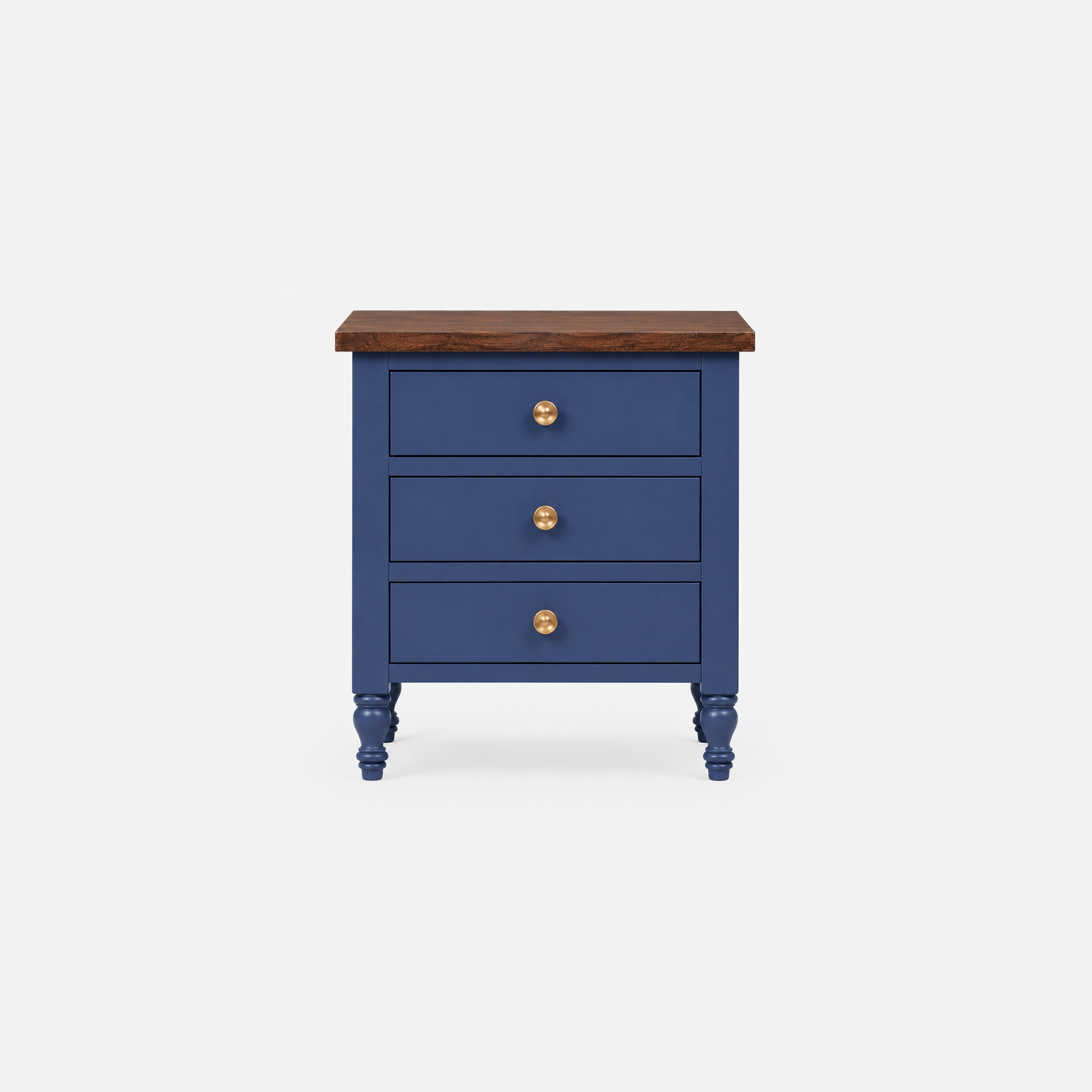 Bellamy Midnight Blue Nightstand with Walnut Polish Wood Top