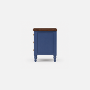 Bellamy Midnight Blue Nightstand with Walnut Polish Wood Top