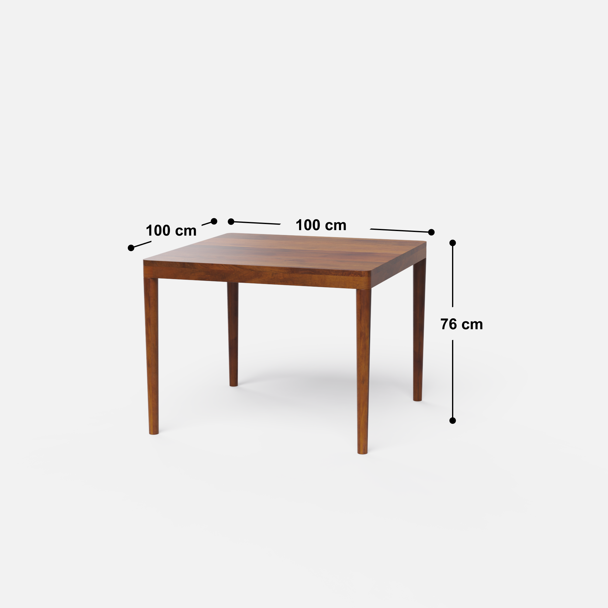 Bonne Luxury Dining Table - 4 Seater - 100 cm x 100 cm x 76 cm - Mango