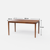 Bonne Luxury Dining Table - 6 Seater - 150 cm x 90 cm x 76 cm - Mango