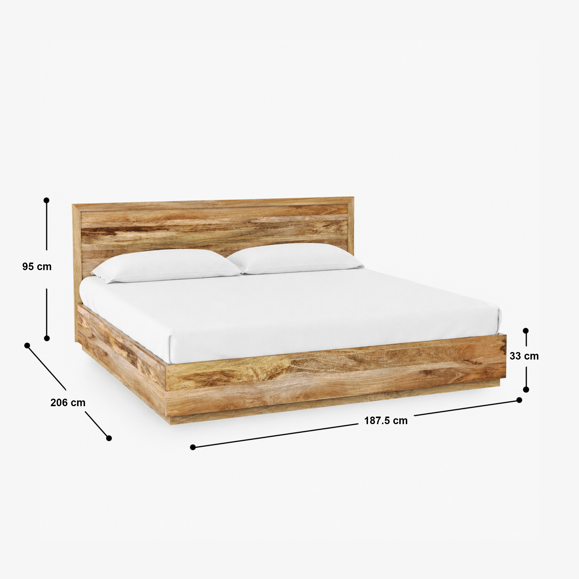 Bran Solid Wood Hydraulic Storage Bed
