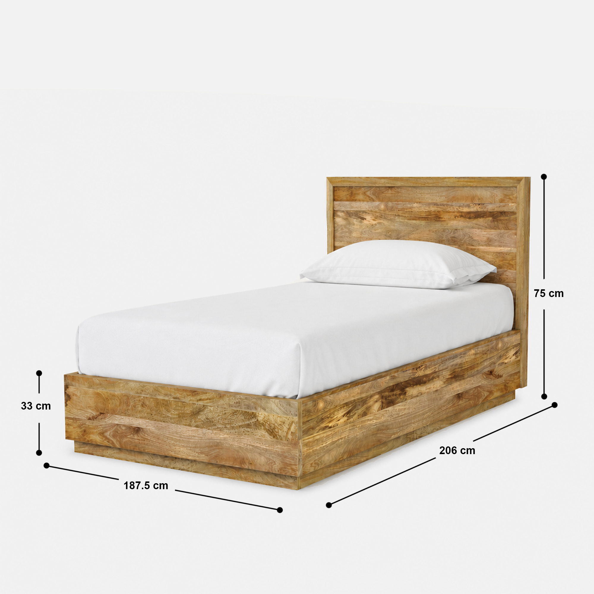 Bran Solid Wood Hydraulic Storage Bed