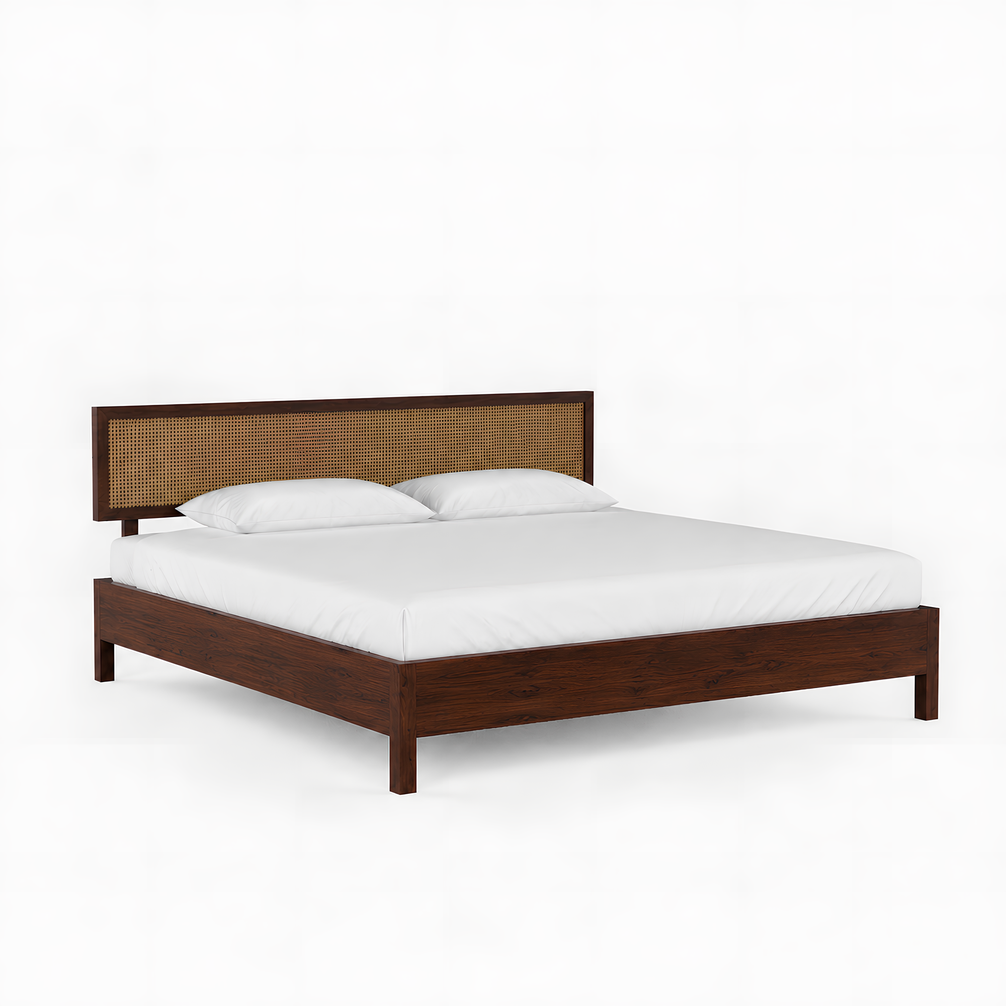 California Black Rattan Bed - Mango Wood