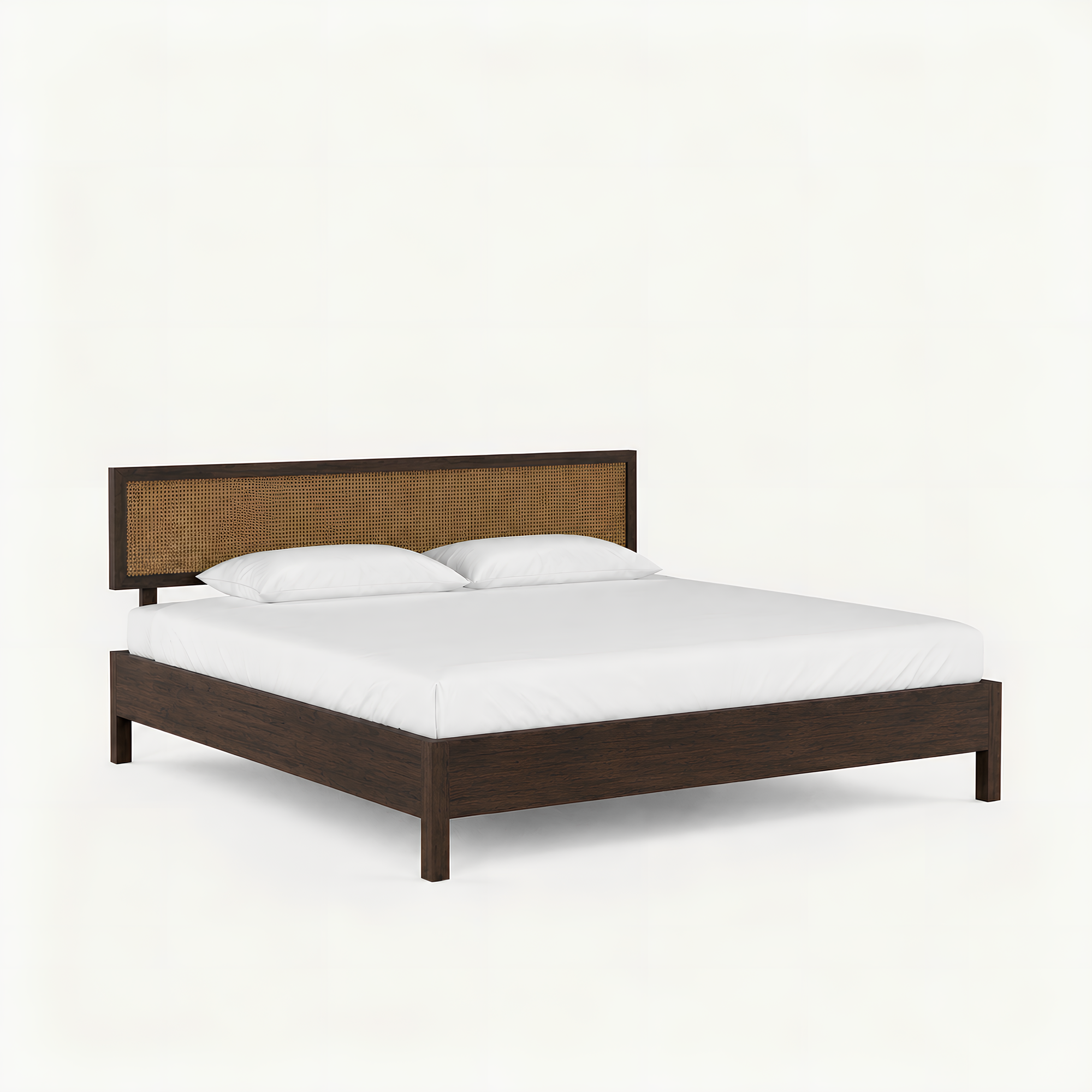 California Black Rattan Bed - Mango Wood