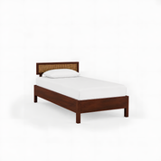 California Solid Wood Rattan Bed