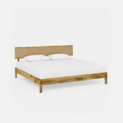 California Black Rattan Bed - Mango Wood