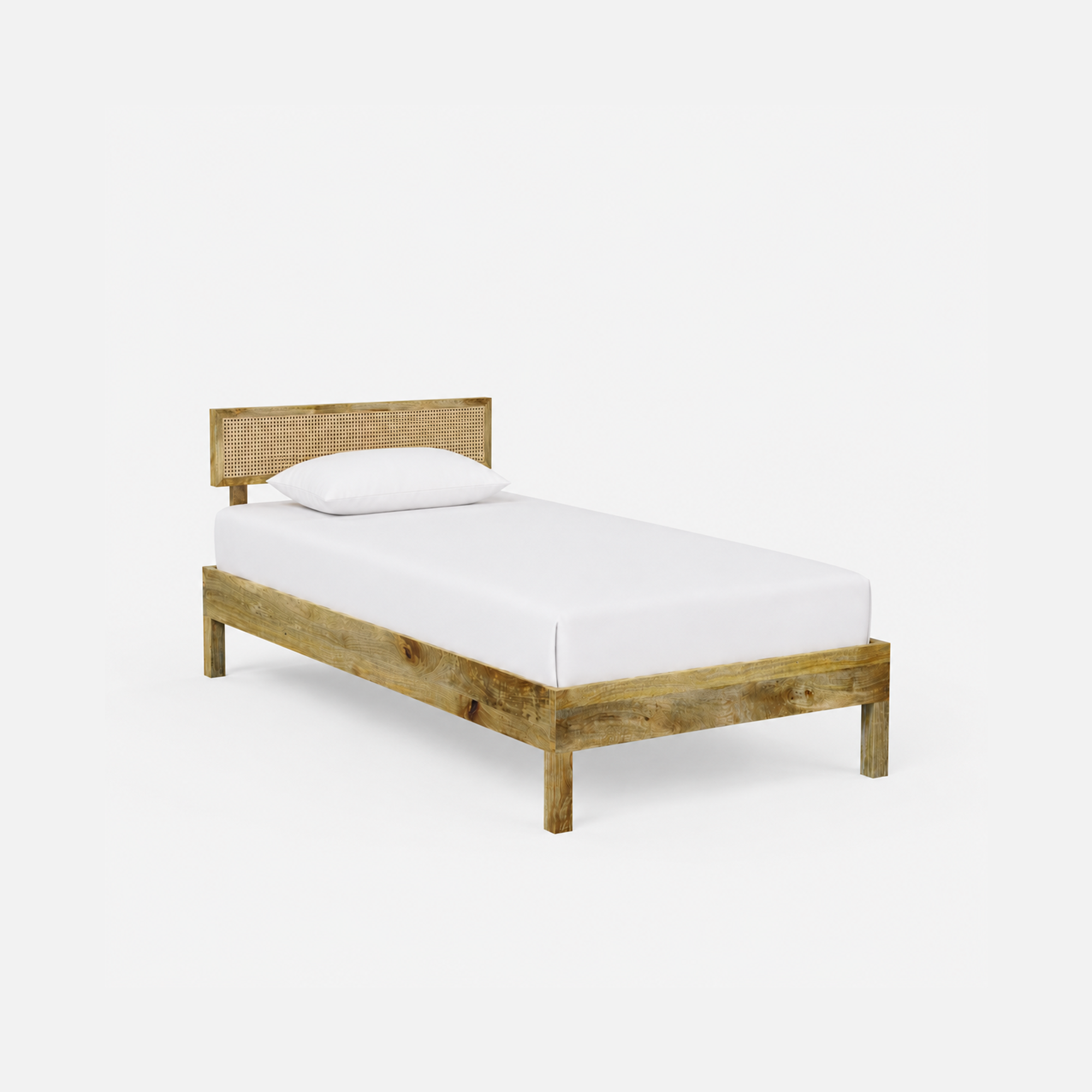 California Black Rattan Bed - Mango Wood