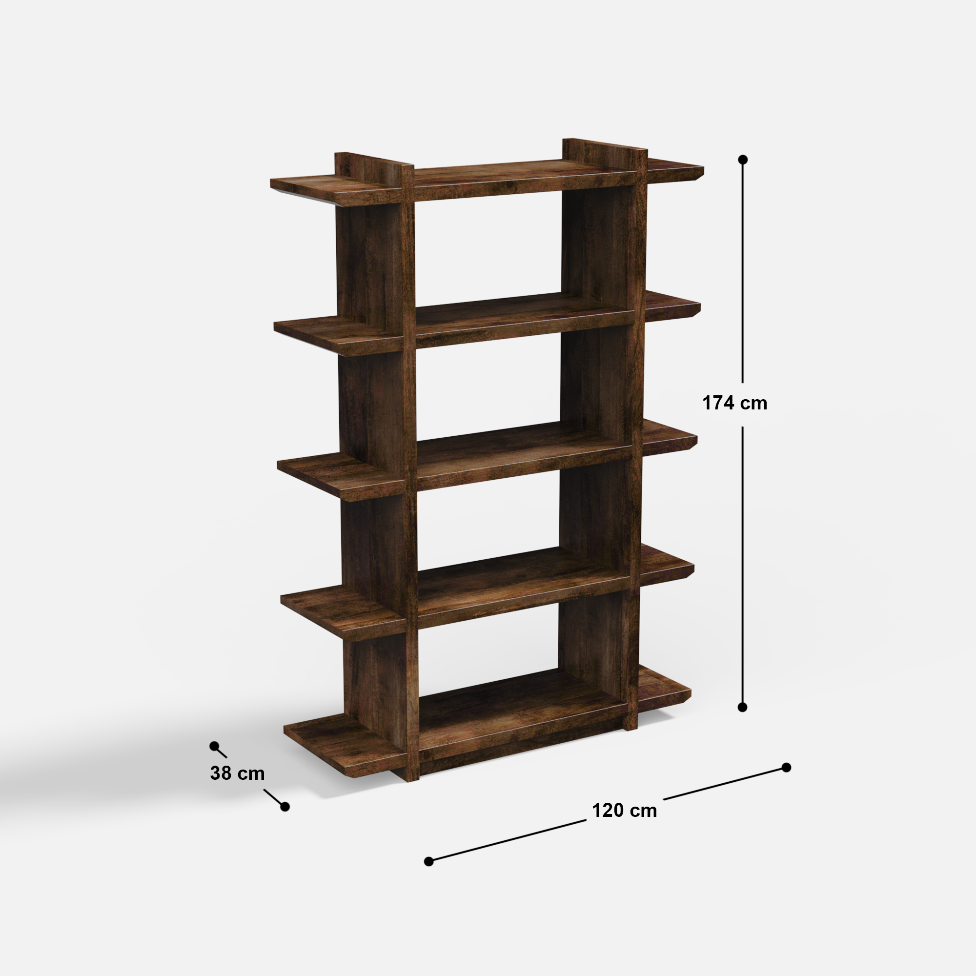 Carmen Open Bookshelf - Crafts Mill Bespoke Furniture - Bookshelves