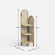 Chantel Rattan Corner Bookshelf - Crafts Mill Bespoke Furniture - Bookshelves
