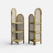 Chantel Rattan Corner Bookshelf - Crafts Mill Bespoke Furniture - Bookshelves