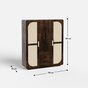 Chantel Rattan Wardrobe - Crafts Mill Bespoke Furniture - Wardrobes