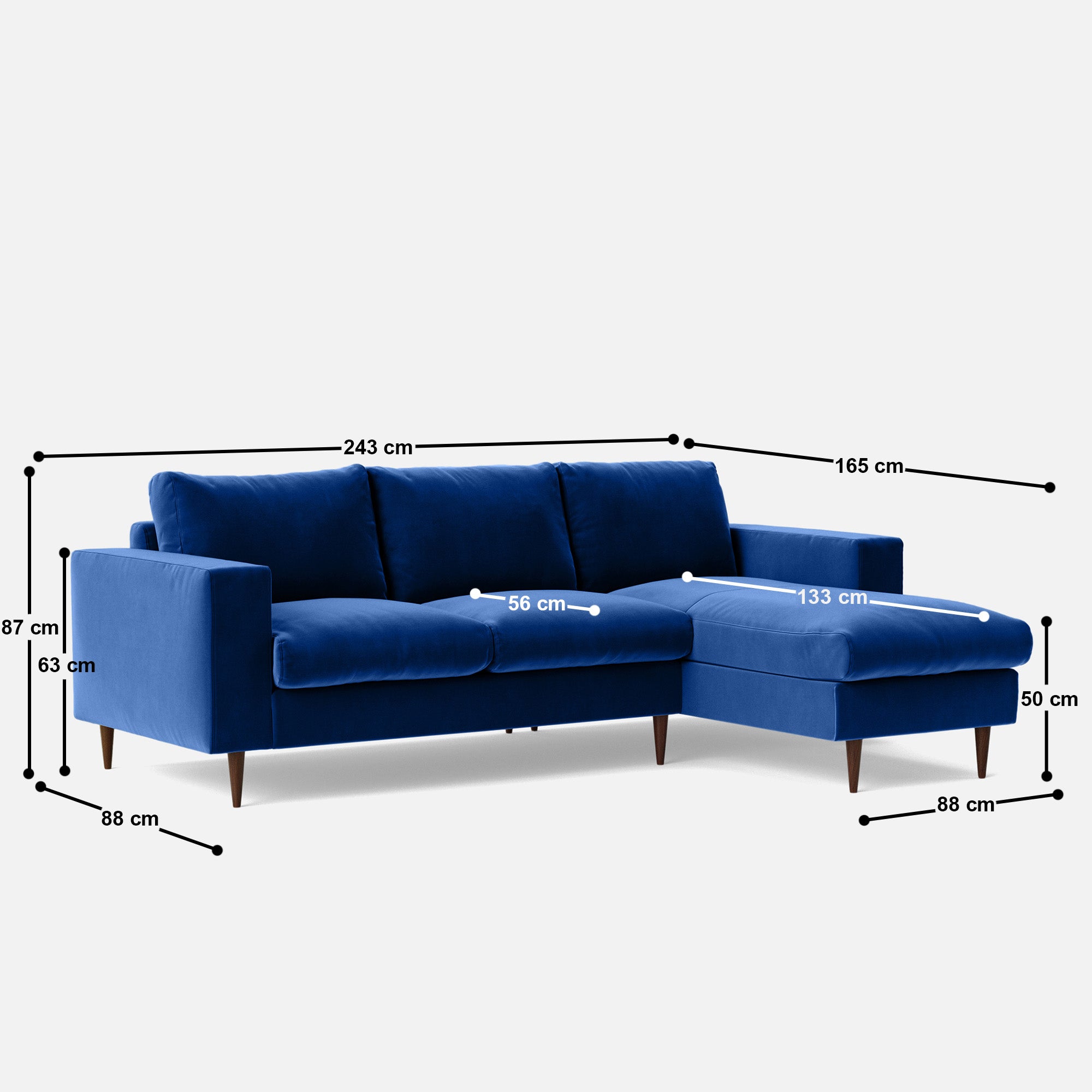 Everton L Shaped Sofa - 96"