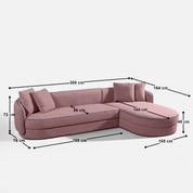 Bianca Curvy Sectional L Shape Sofa - 118" - Crafts Mill Bespoke Furniture - Sofas & Accent Chairs