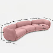 Santiago Curvy Sectional Sofa - 188" - Crafts Mill Bespoke Furniture - Modular Sectional Sofas