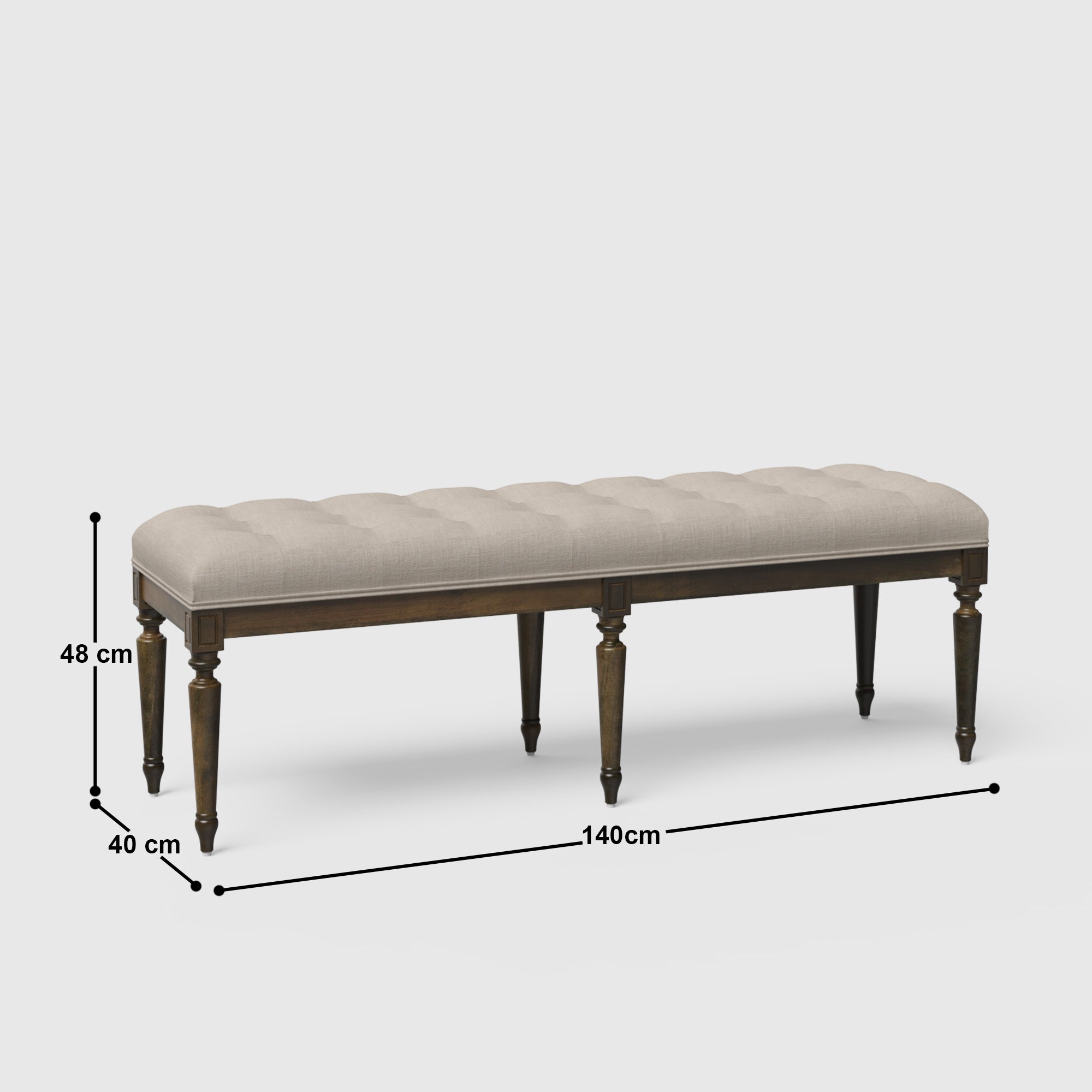 Chantel Upholstered Bench - Crafts Mill Bespoke Furniture - Bedroom