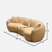 Mateo Curvy 3 Seater Sofa - 84" - Crafts Mill Bespoke Furniture - Sofas & Accent Chairs