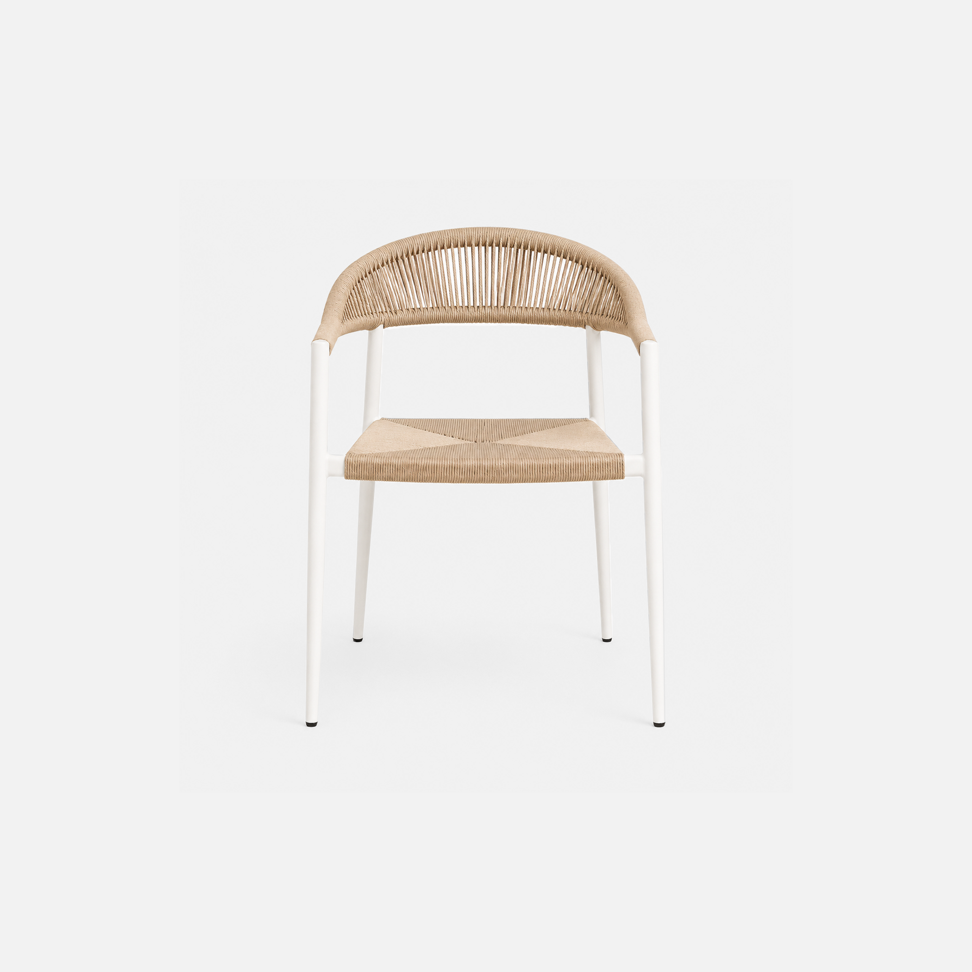 Coastal Breeze White Frame Woven Seat Cafe Chair