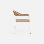 Coastal Breeze White Frame Woven Seat Cafe Chair