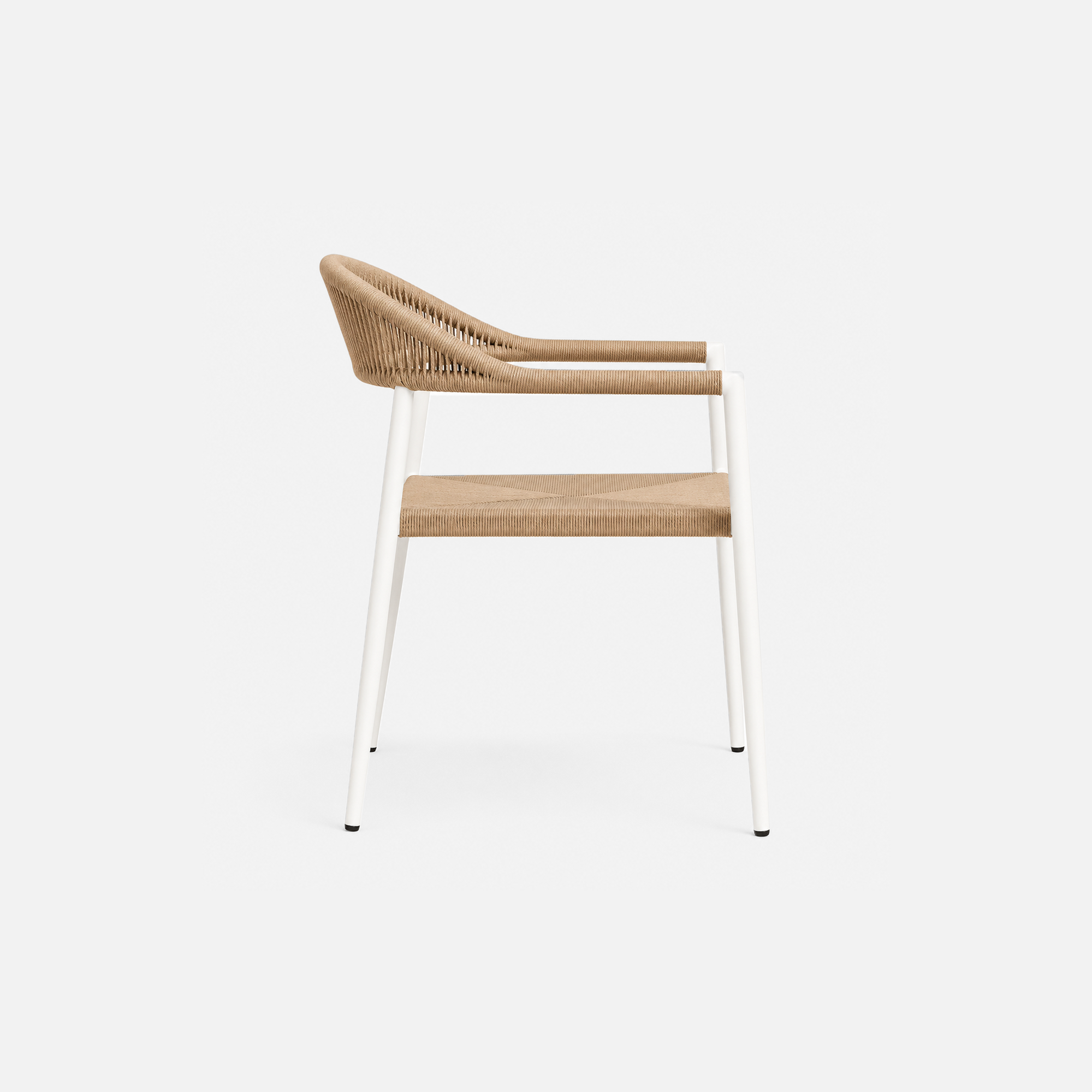 Coastal Breeze White Frame Woven Seat Cafe Chair