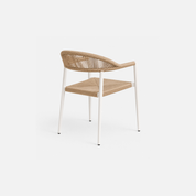 Coastal Breeze White Frame Woven Seat Cafe Chair