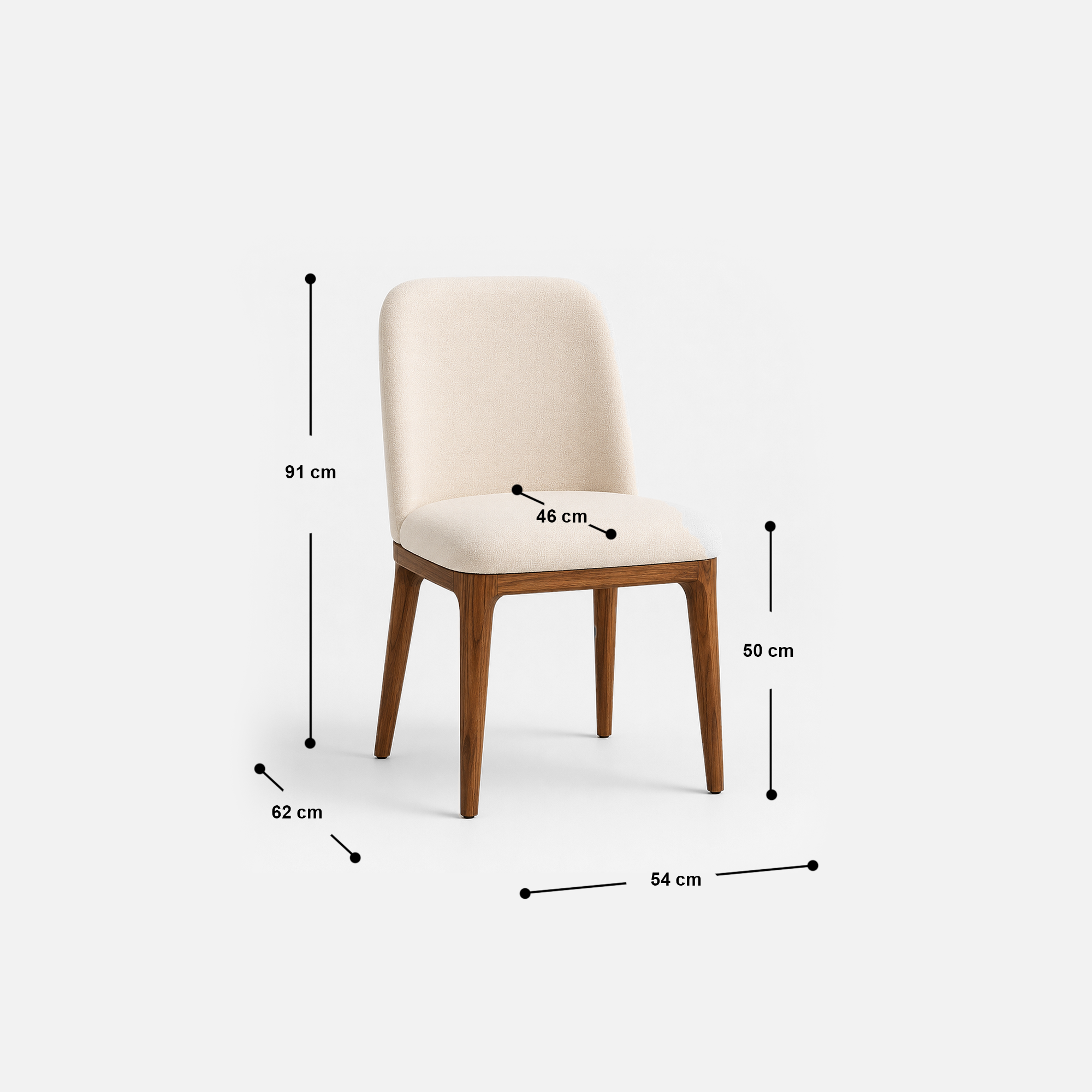 Colby Natural Acacia Wood Leg Upholstered Dining Chair