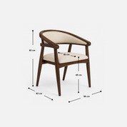 Crestwood Ivory Upholstered Cafe Chair with Walnut Frame