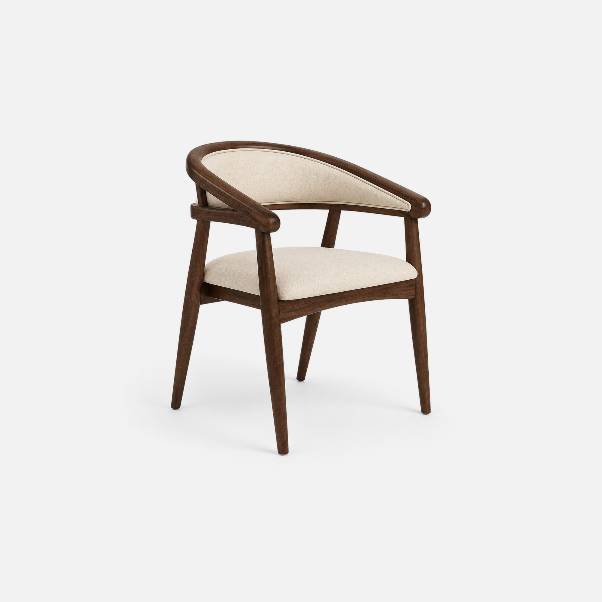 Crestwood Ivory Upholstered Cafe Chair with Walnut Frame