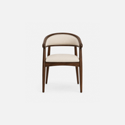 Crestwood Ivory Upholstered Cafe Chair with Walnut Frame