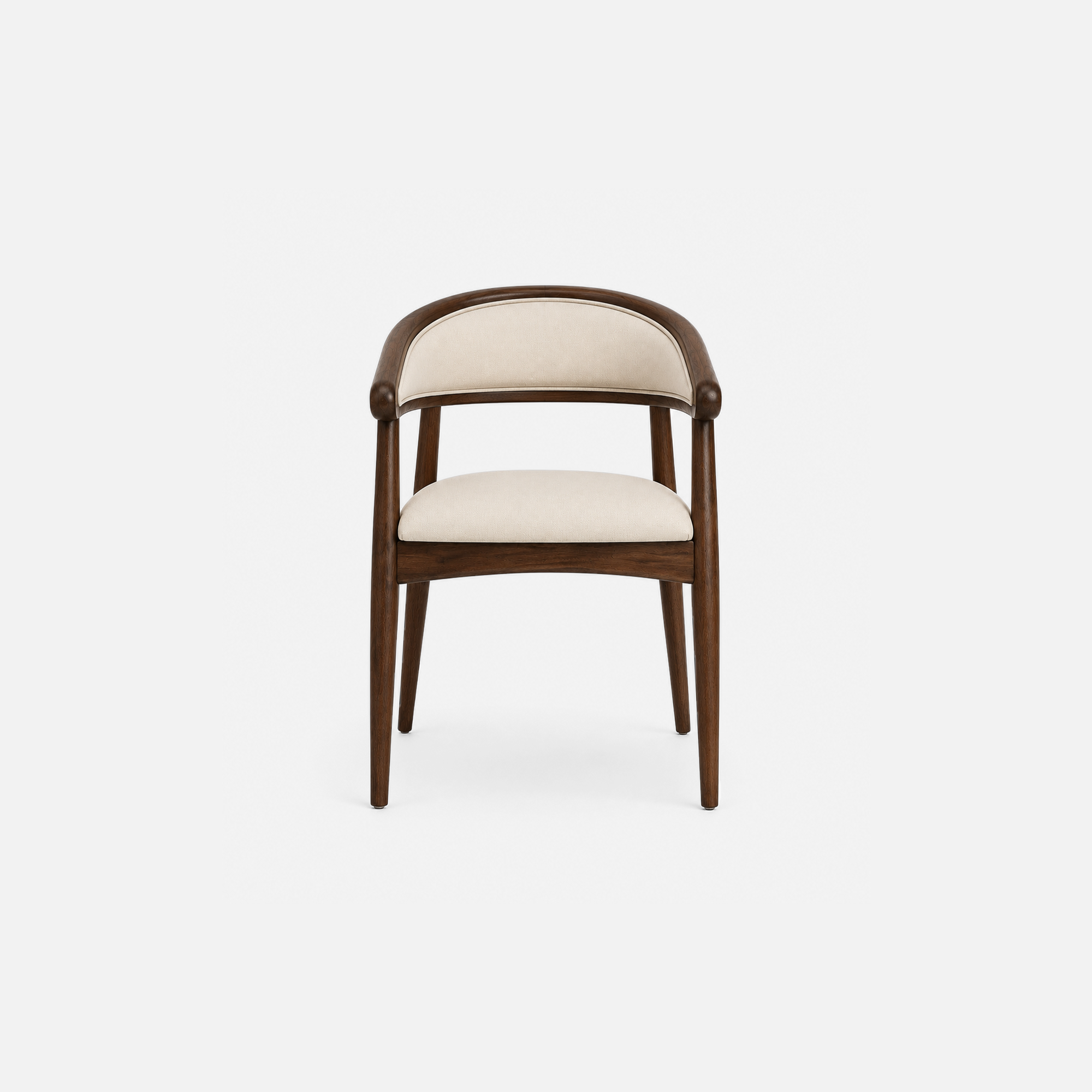 Crestwood Ivory Upholstered Cafe Chair with Walnut Frame