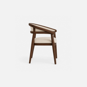 Crestwood Ivory Upholstered Cafe Chair with Walnut Frame