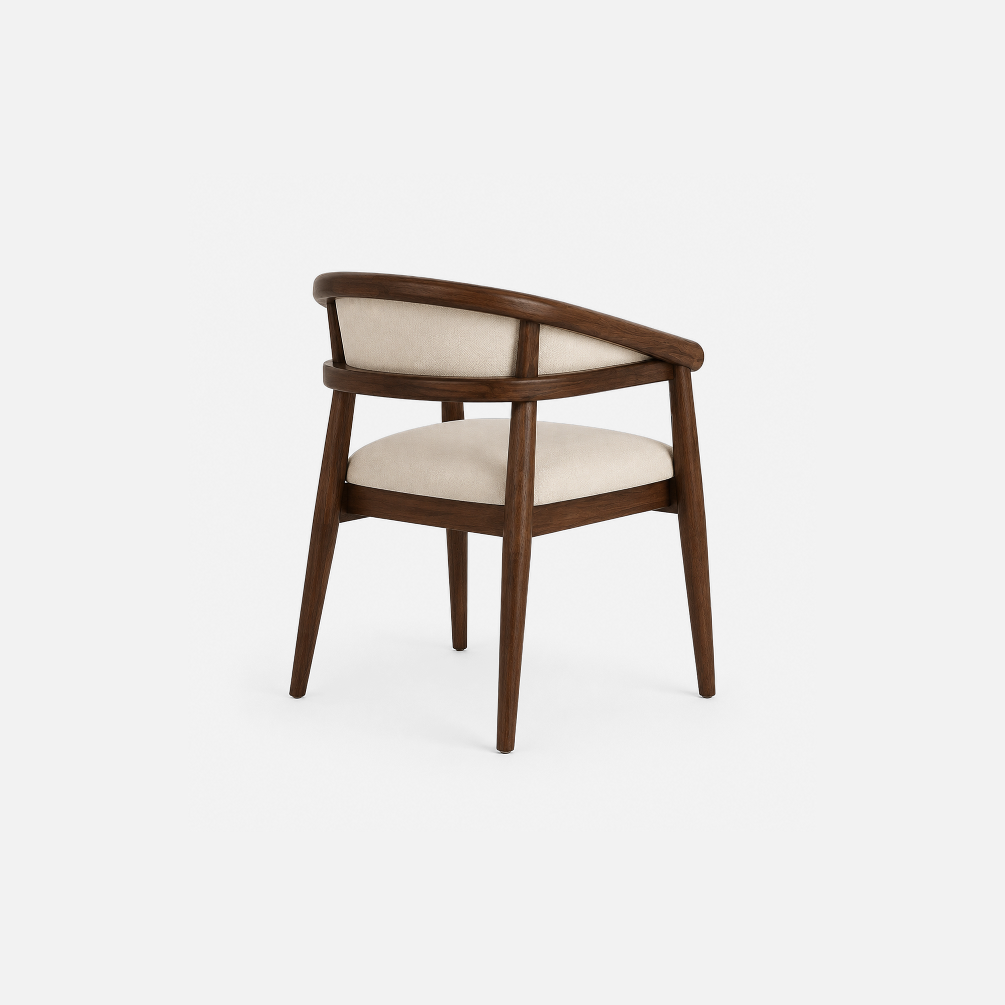 Crestwood Ivory Upholstered Cafe Chair with Walnut Frame