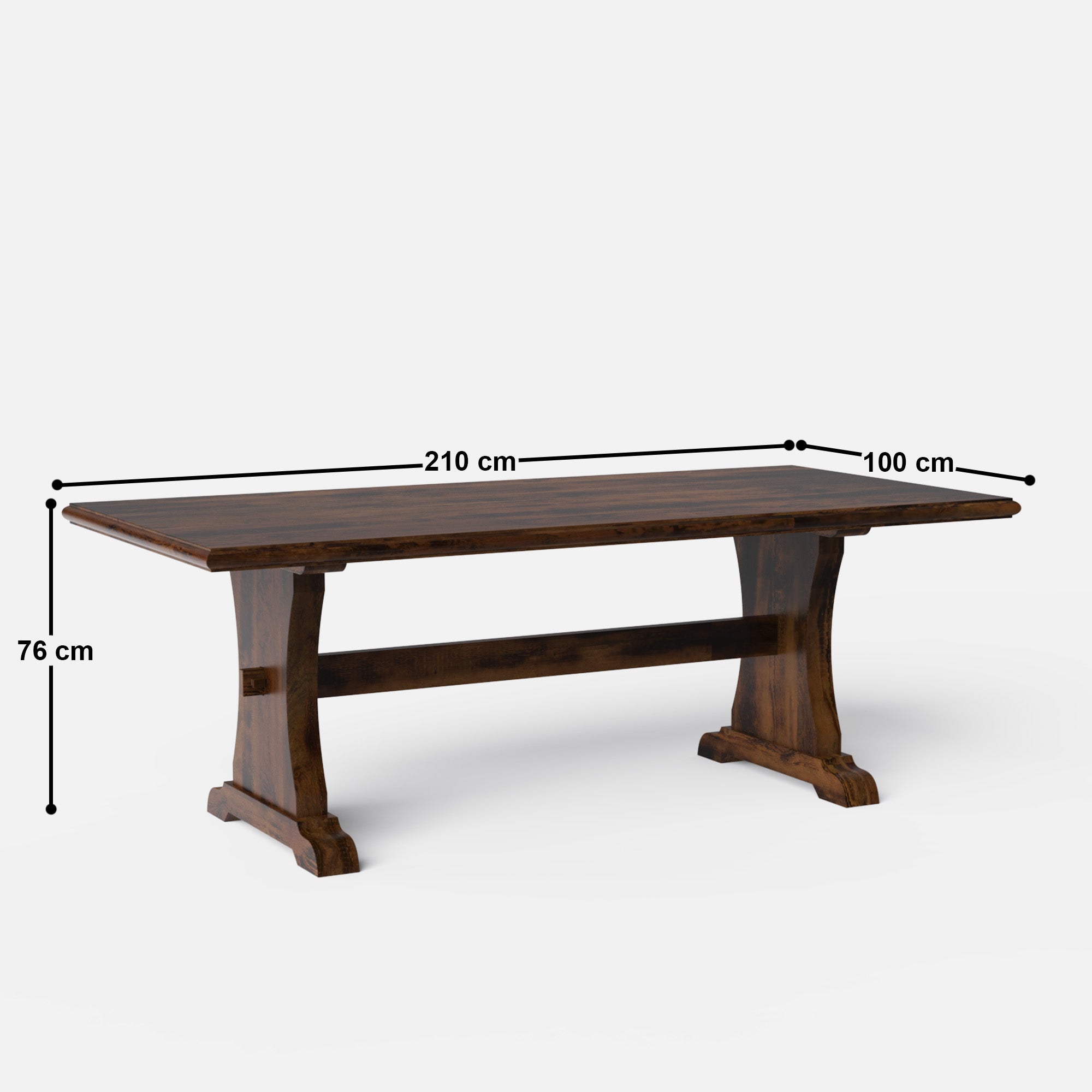 Cruz Luxury Dining Table - 8 Seater - 210 cm x 100 cm x 76 cm H - Mango