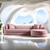 Bianca Curvy Sectional L Shape Sofa - 118" - Crafts Mill Bespoke Furniture - Sofas & Accent Chairs