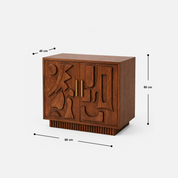 Dale Carved Mid-Century Wooden Sideboard