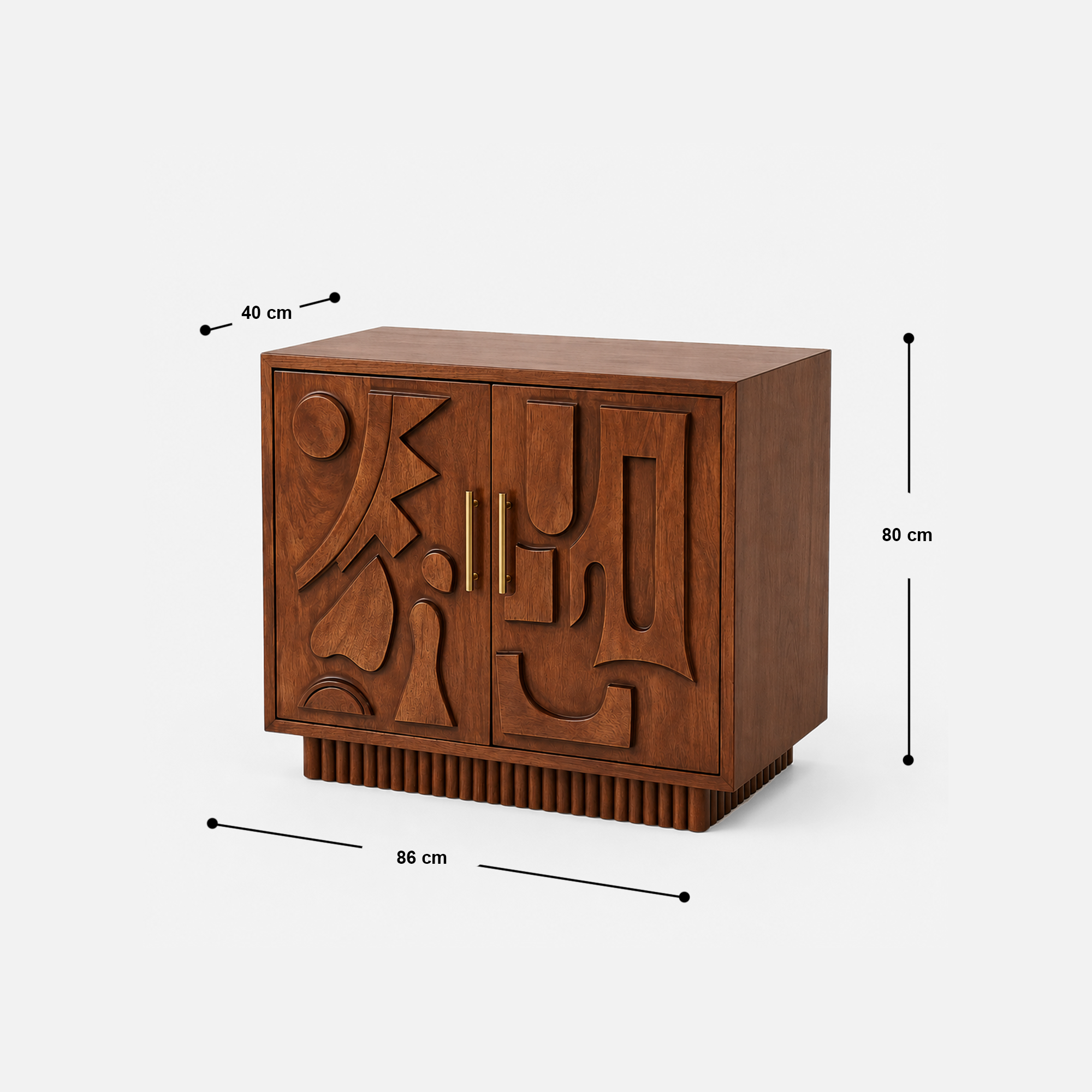 Dale Carved Mid-Century Wooden Sideboard