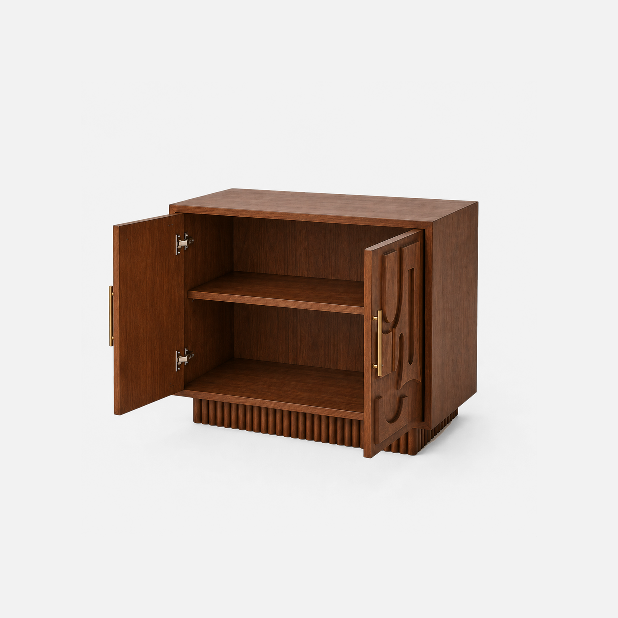 Dale Carved Mid-Century Wooden Sideboard
