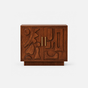 Dale Carved Mid-Century Wooden Sideboard
