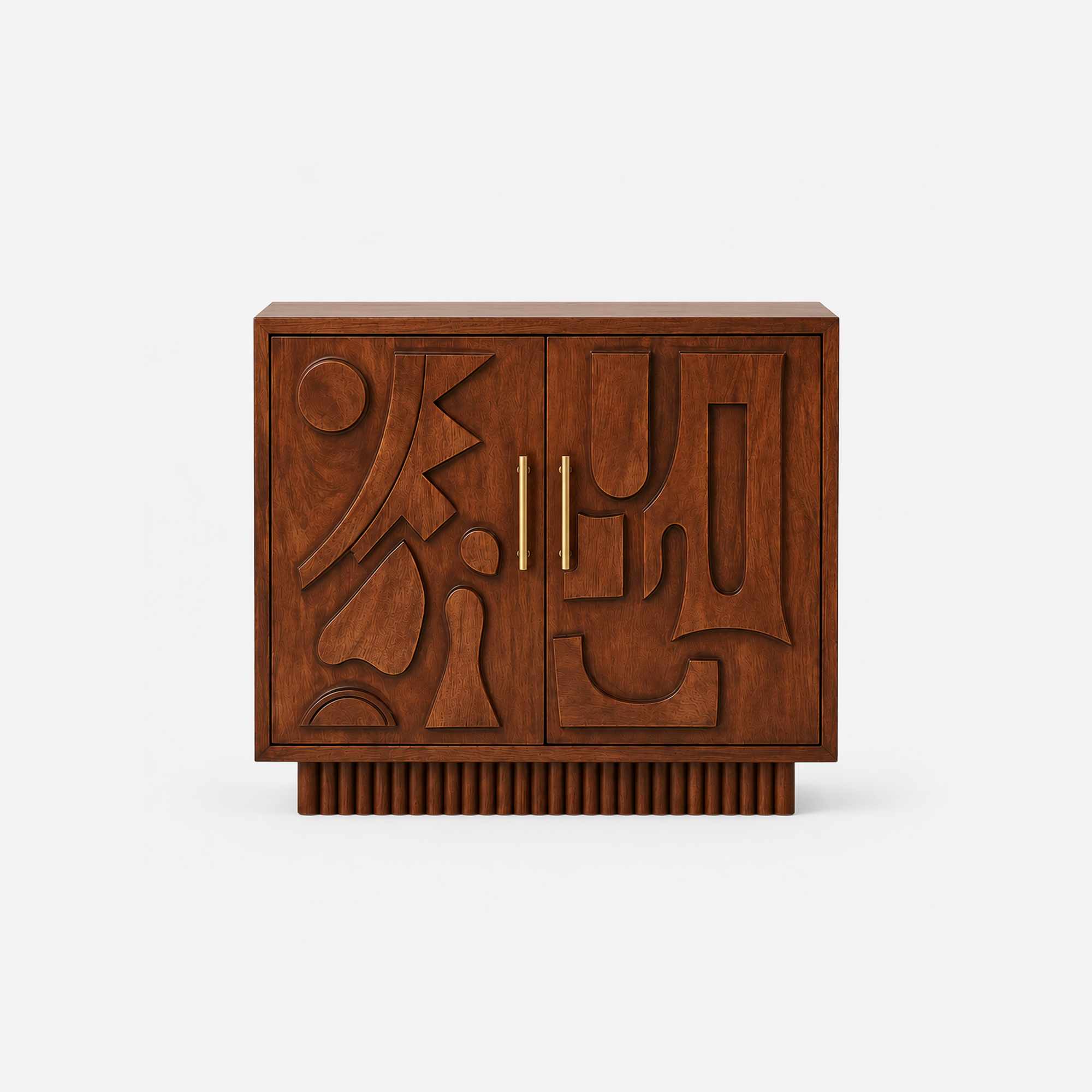 Dale Carved Mid-Century Wooden Sideboard