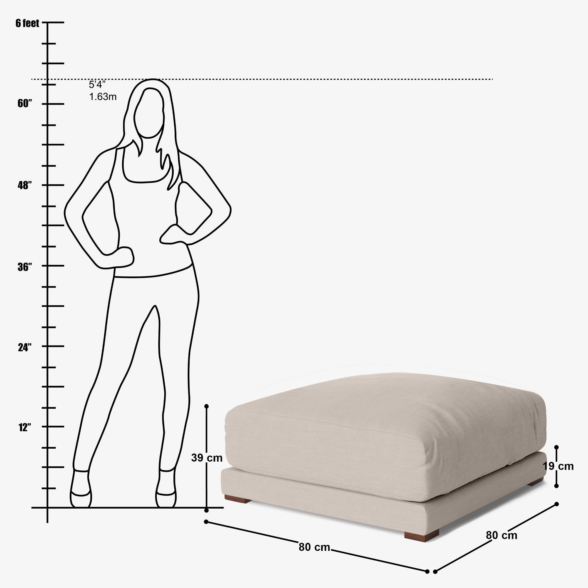 Derek Ottoman - Crafts Mill Bespoke Furniture - Sofas & Accent Chairs