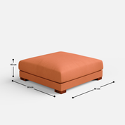 Derek modular right arm 4 seater sofa with ottoman - 133.5" | 62" Left chaise - Crafts Mill Bespoke Furniture - Modular sectional sofas