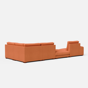 Derek modular right arm 4 seater sofa with ottoman - 133.5" | 62" Left chaise - Crafts Mill Bespoke Furniture - Modular sectional sofas