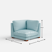 Derek Modular U- Shaped sofa with ottoman - 62" Left Chaise with 34" Ottoman | 123" Middle | 62" Right Chaise with 34" Ottoman - Crafts Mill Bespoke Furniture - Modular sectional sofas